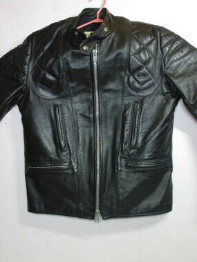 Vintage Brimaco Heavy Leather Motorcycle Jacket Made in Canada Size M